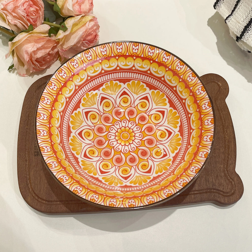 Bohemian Ceramic Soup Bowl — Microwave & Dishwasher Safe, Set of 1 or 4