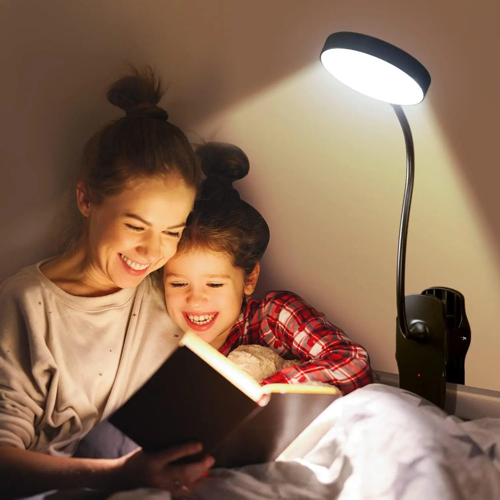 Dimmable Clip-On Reading Light — Stepless Brightness, Eye Protection