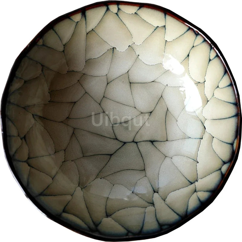 Large Underglaze Ceramic Noodle Bowl — Japanese Style, Floral Pattern