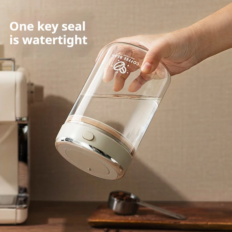 Vacuum-Sealed Coffee Bean Jar with Date Tracker & CO₂ Valve