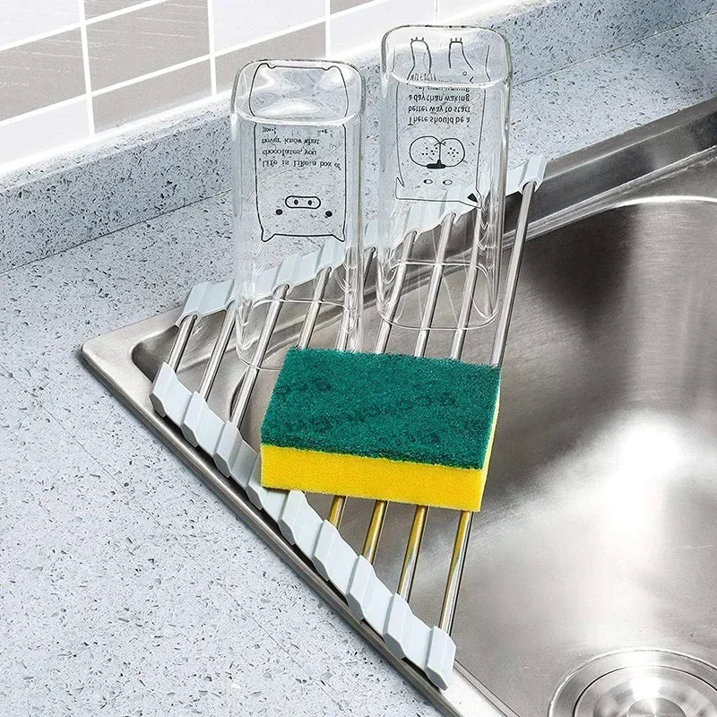 Roll-Up Corner Sink Dish Drying Rack