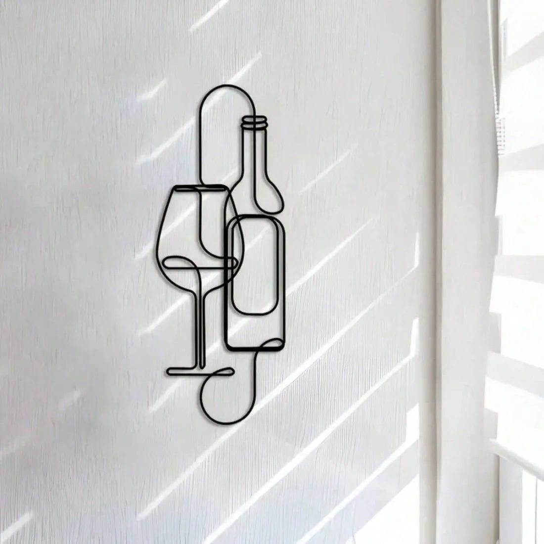 Black Metal Wall-Mounted Wine Rack — Minimalist Home Decor