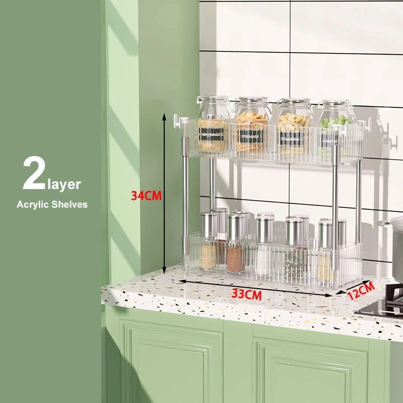 Acrylic Mobile Storage Trolley with Wheels — Slim, Multipurpose