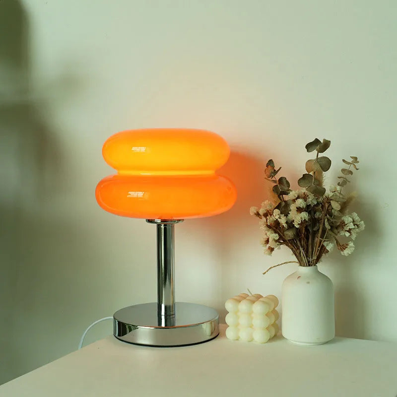 Macaron Glass Bedside Table Lamp — Trichromatic Dimming, Eye Protection