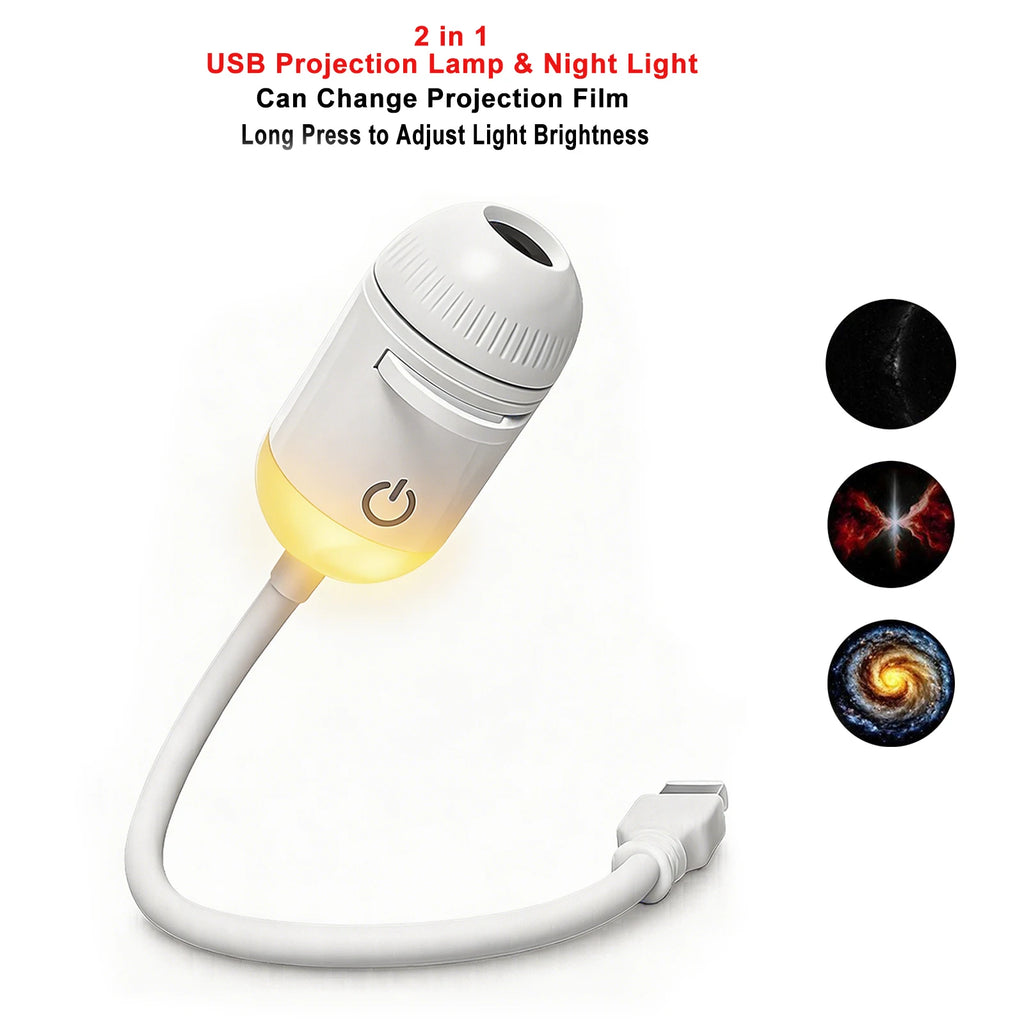 USB Star & Galaxy Projector Light — Car, Bedroom & Tent Atmosphere