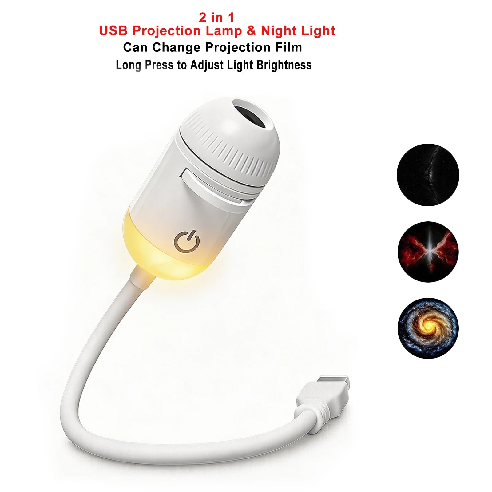 USB Star & Galaxy Projector Light — Car, Bedroom & Tent Atmosphere