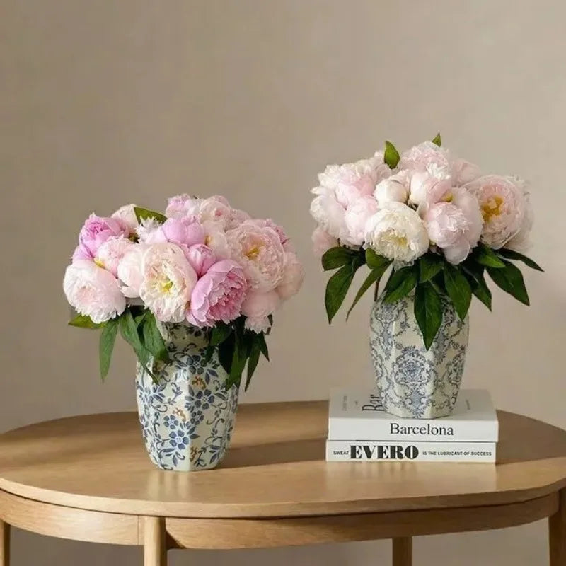 Hand-Painted Blue & White Porcelain Vase — Traditional Chinese Style