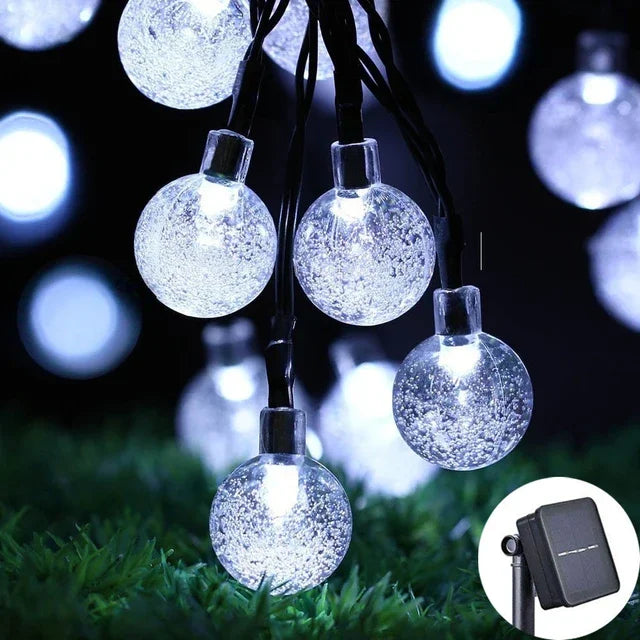Solar Crystal Globe Fairy Lights — Waterproof, Garden & Party Decor