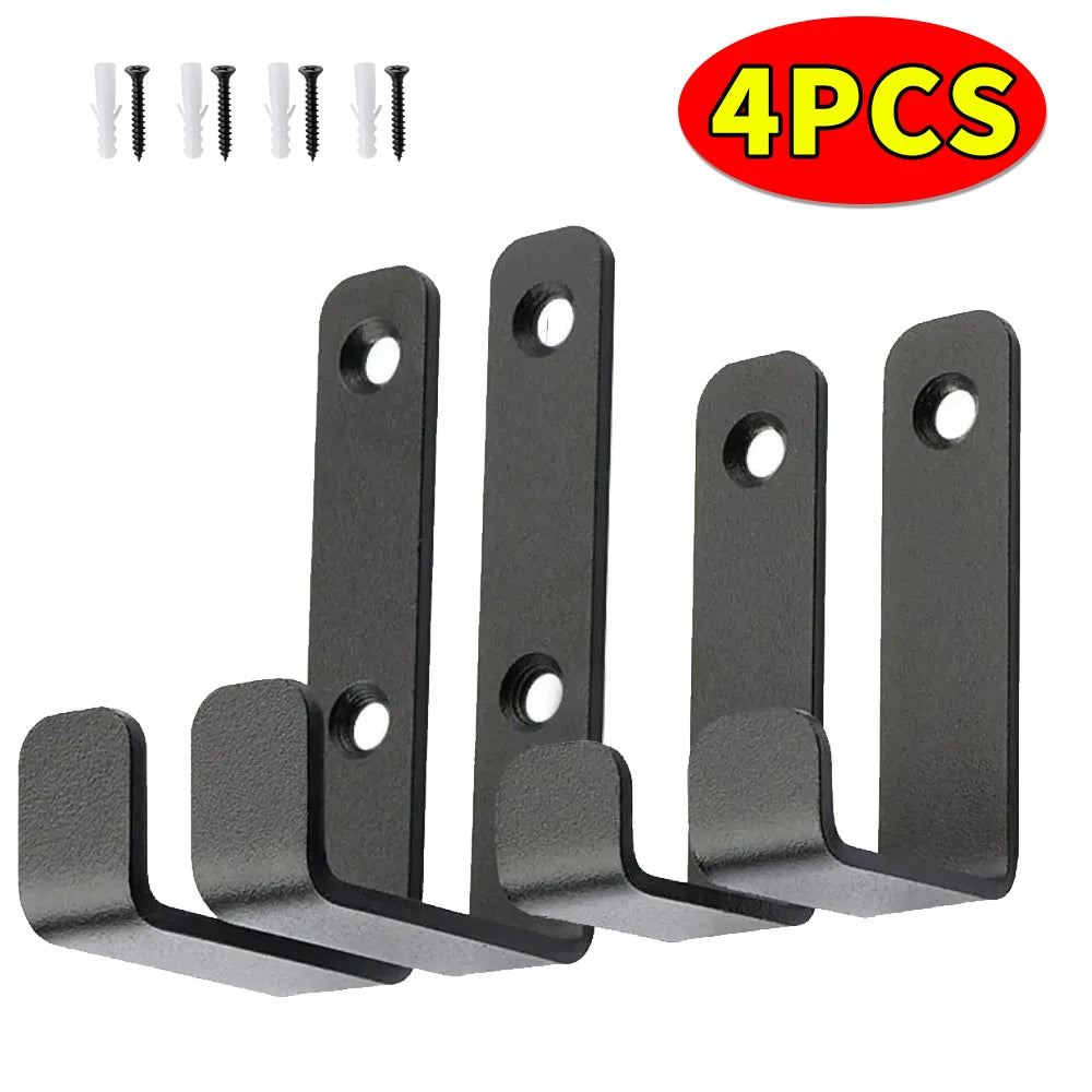 Heavy-Duty Black Metal Wall Hook — Coat, Towel & Bag Hanger