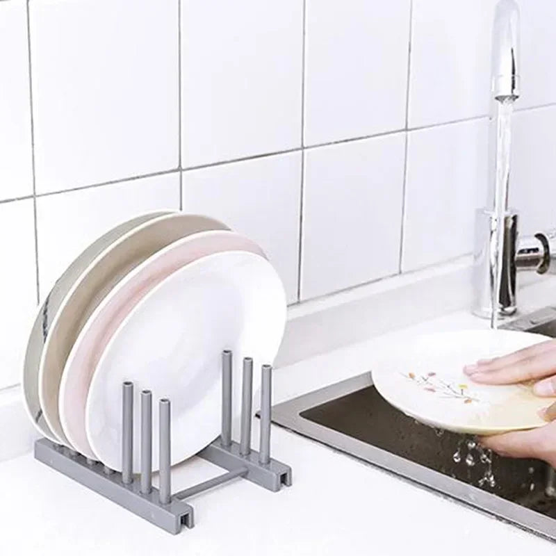 Bamboo Dish Drainer & Pot Lid Rack — Natural, Kitchen Organizer
