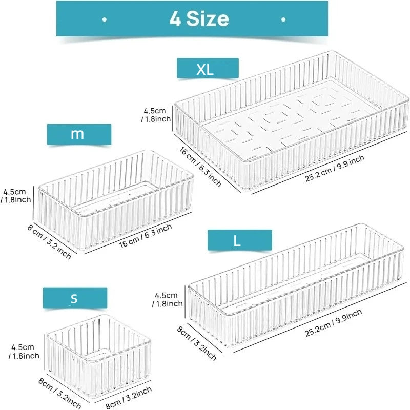 Transparent Modular Drawer Organizer Set