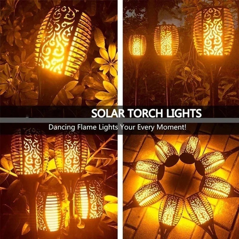 Solar Flame Torch Lights – IP65 Flickering LED Garden Stake Lamps (1–10 pcs)