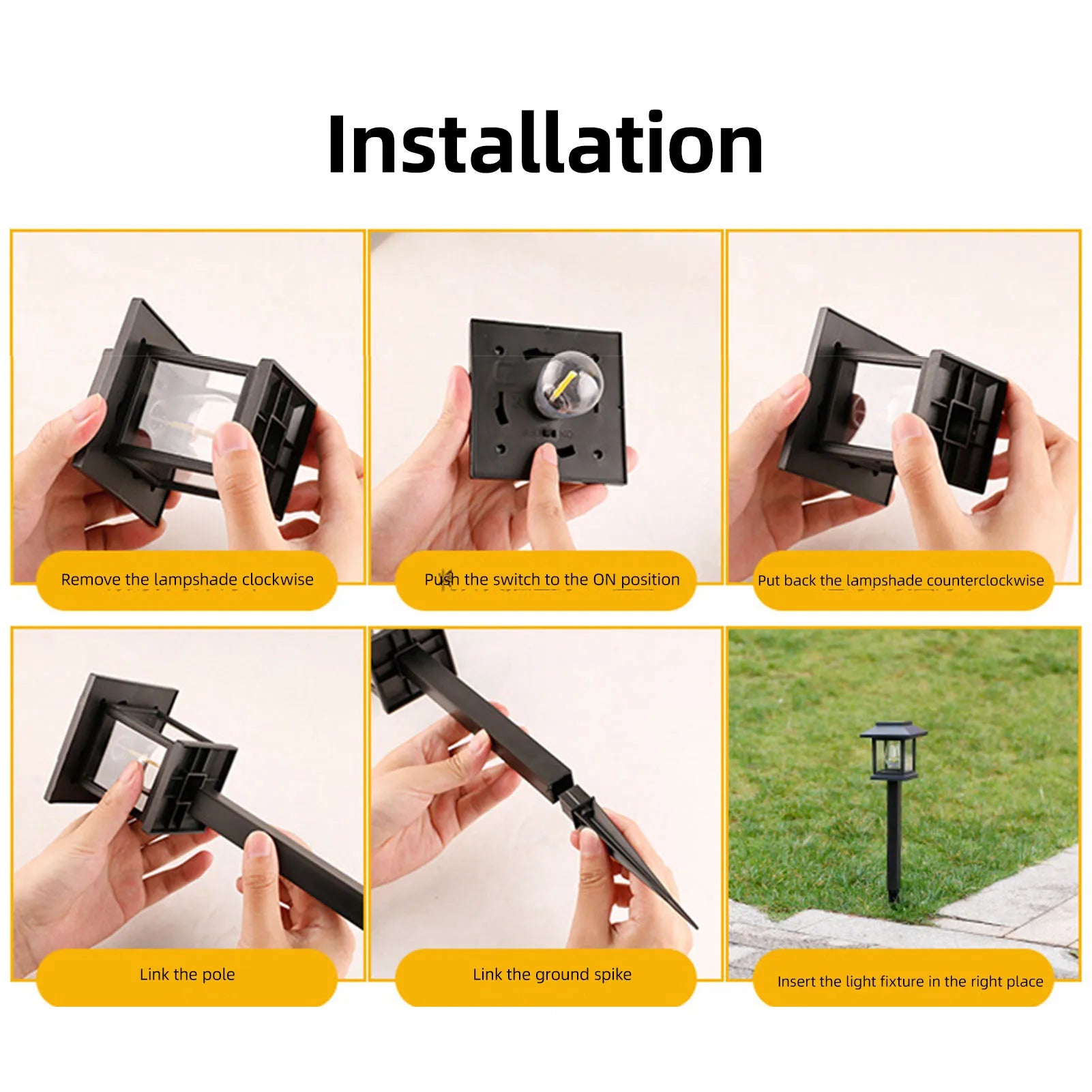 Solar LED Ground Stake Light – Warm Tungsten Glow Pathway Lamp for Garden, Villa & Courtyard