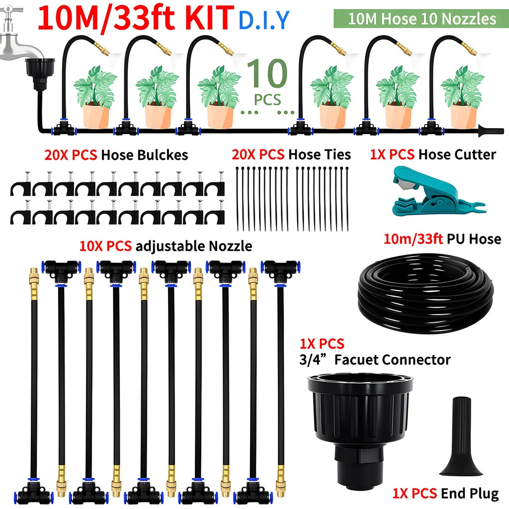 DIY Free-Bending Universal Spray Kit – Flexible Misting & Irrigation System for Greenhouse & Garden