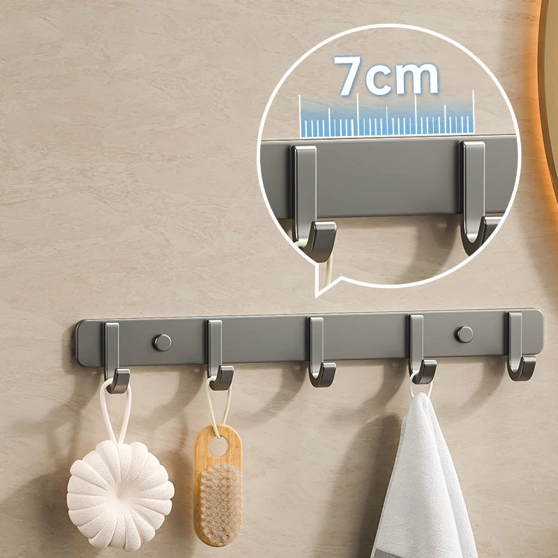Space Aluminium Wall-Mounted Coat Hook Rack — Entryway & Bathroom Hanger