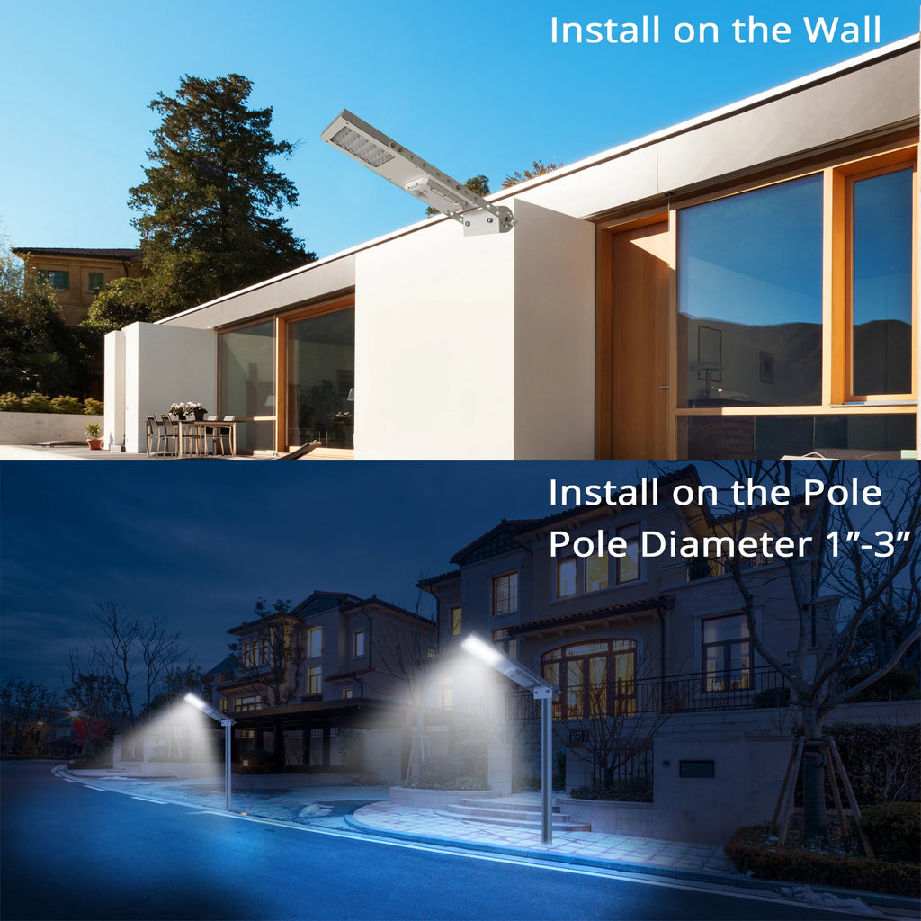 Solar Light Mart Alpha 1080X – Solar LED Street & Path Light with PIR Motion Sensor, 3 Working Modes (IP65)