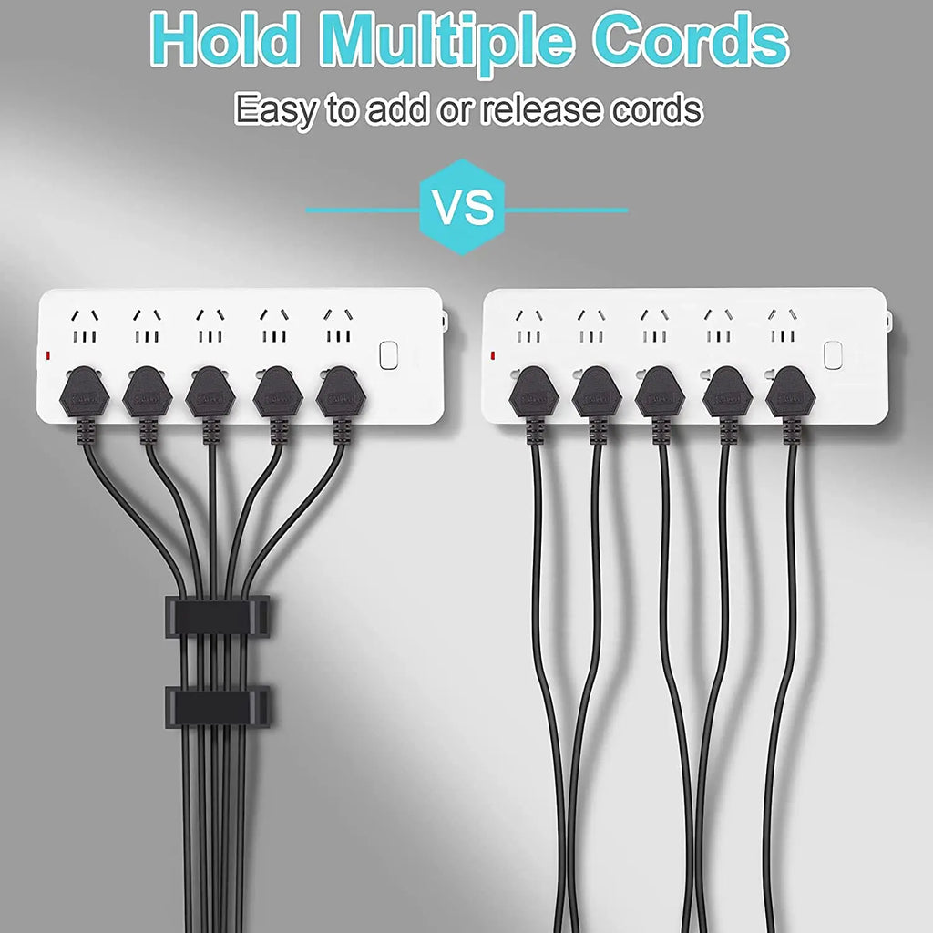 Self-Adhesive Cable Clips Organizer — Plastic Wire Holder for Desk, Home & Car