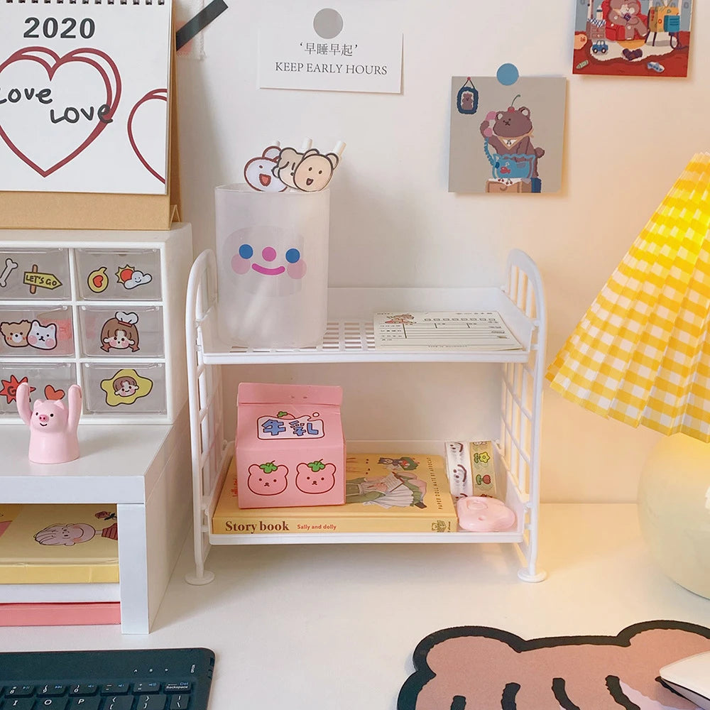 Multi-Functional Plastic Desktop Storage Rack — 21 × 19.8 × 13.7 cm