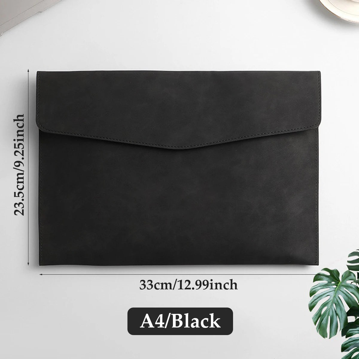 PU Leather File Bag — Waterproof Document Organizer, A4 & A5
