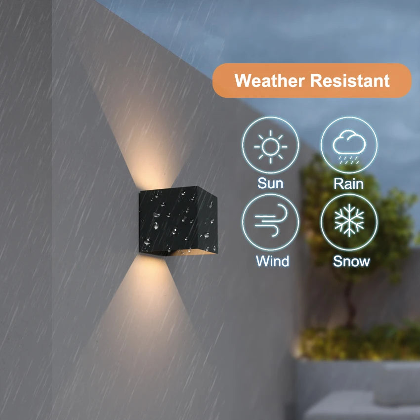 IP65 Waterproof LED Wall Lamp — 6W/12W, Black, White or Grey