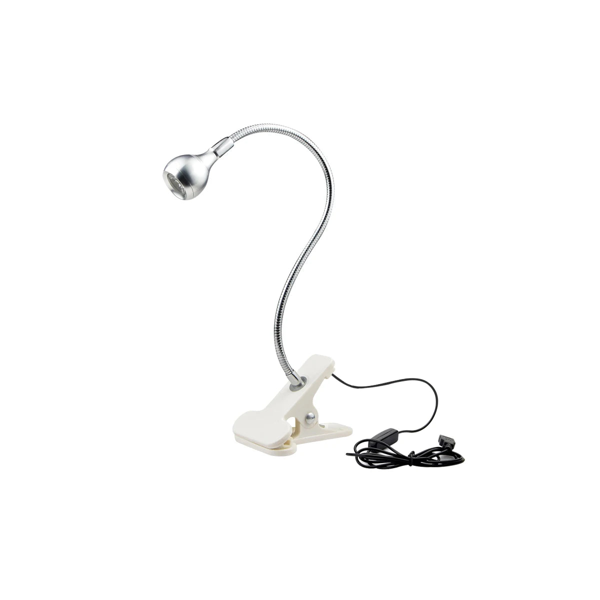 Flexible USB Clip Desk Lamp — Gooseneck, Warm or Cool White, Black or Silver