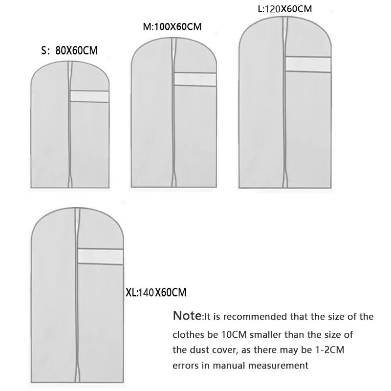 PEVA Waterproof Garment Bags with Window — Pack of 5