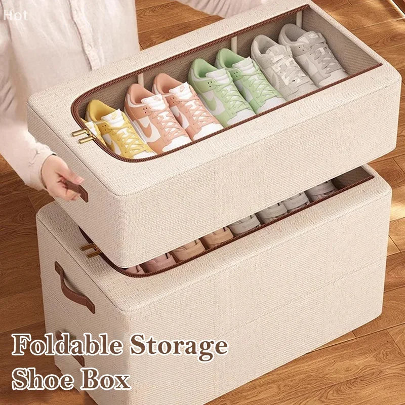 Under-Bed Shoe Storage Organizer with Clear Window