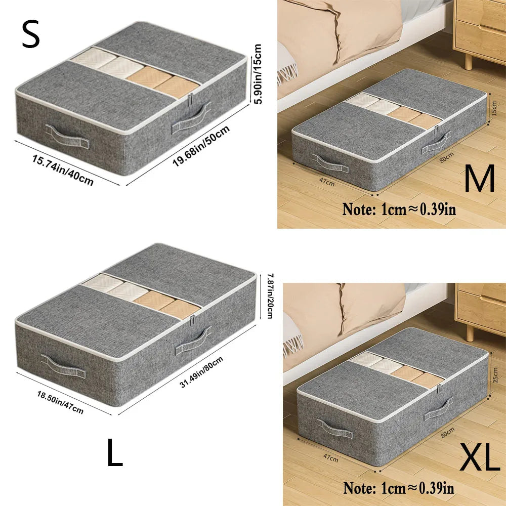 Foldable Under-Bed Storage Bin with Zipper