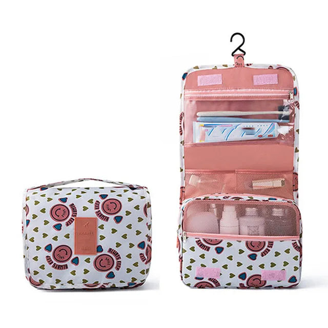 Foldable Hook Cosmetic Bag — Waterproof Travel Makeup Organizer, 24×19cm