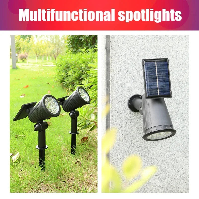 XIWANGFIRE Solar 9 LED Ground Spotlight – IP65 Adjustable Brightness Garden Light