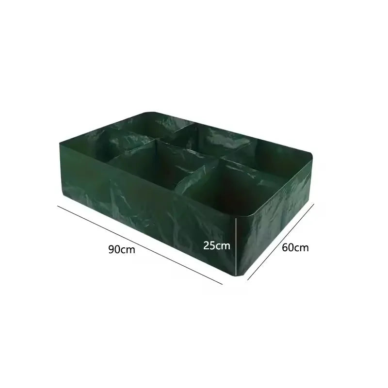 Multi-Grid Round Grow Bag – 4/6/8 Compartment PE Planter for Vegetables & Flowers