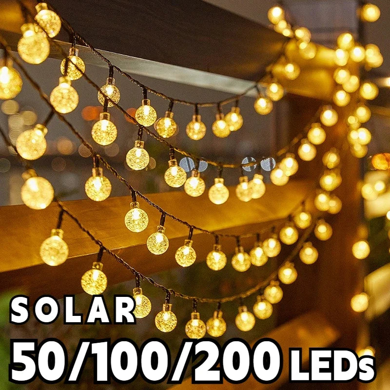 Solar Crystal Globe Fairy Lights — Waterproof, Garden & Party Decor