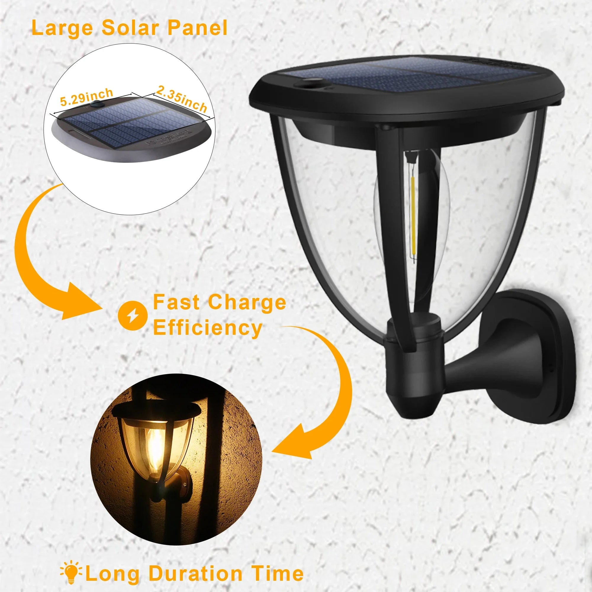CXWON 360° Solar Outdoor LED Light – IP65 Waterproof Brushed Nickel Lamp for Courtyards, Garages & Landscapes