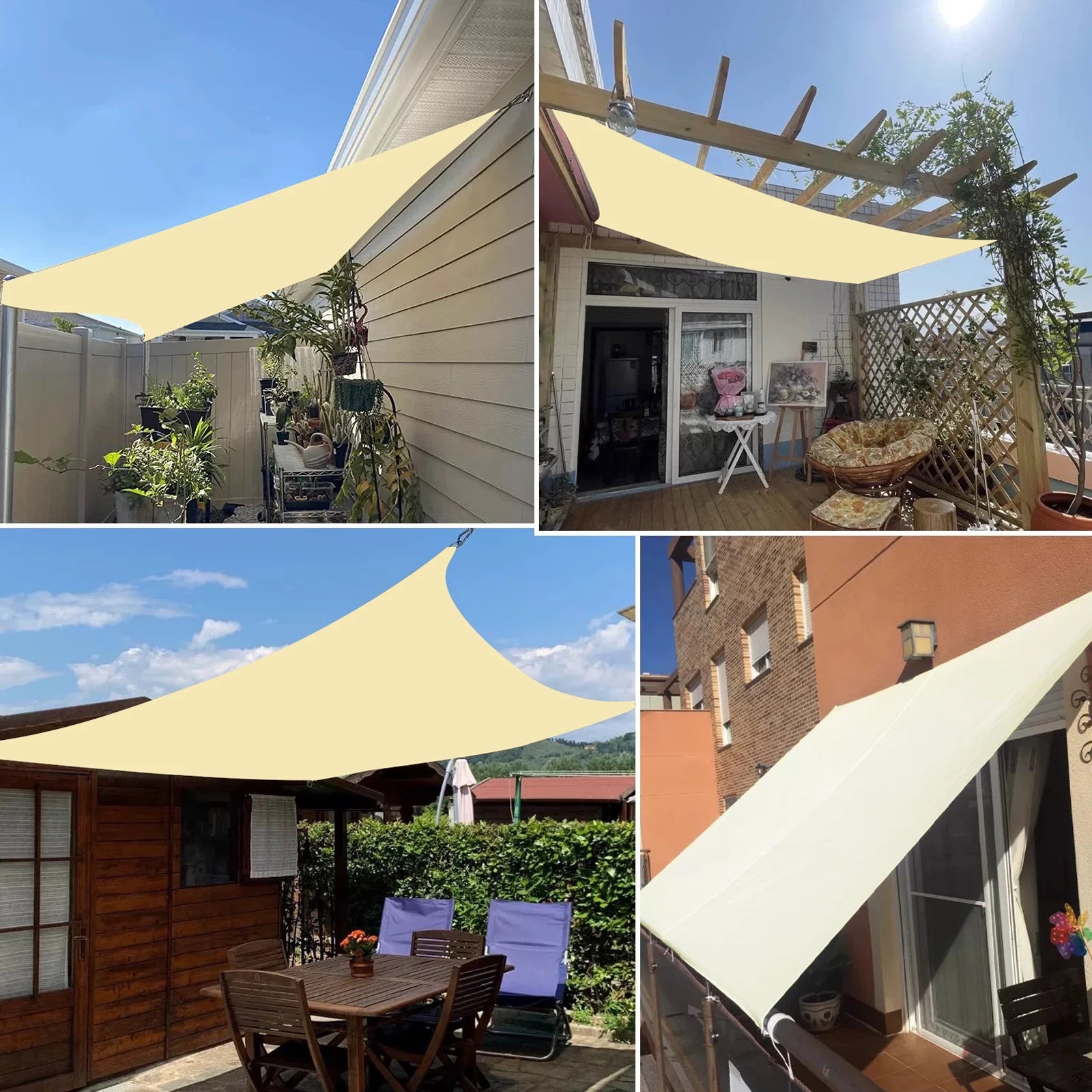 Rectangular Sun Sail – UV Resistant Breathable Poly Cotton Shade for Patio & Camping