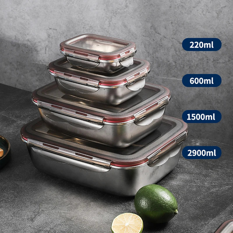 Stainless Steel Bento Lunch Box — Leakproof, Fridge & Microwave Safe