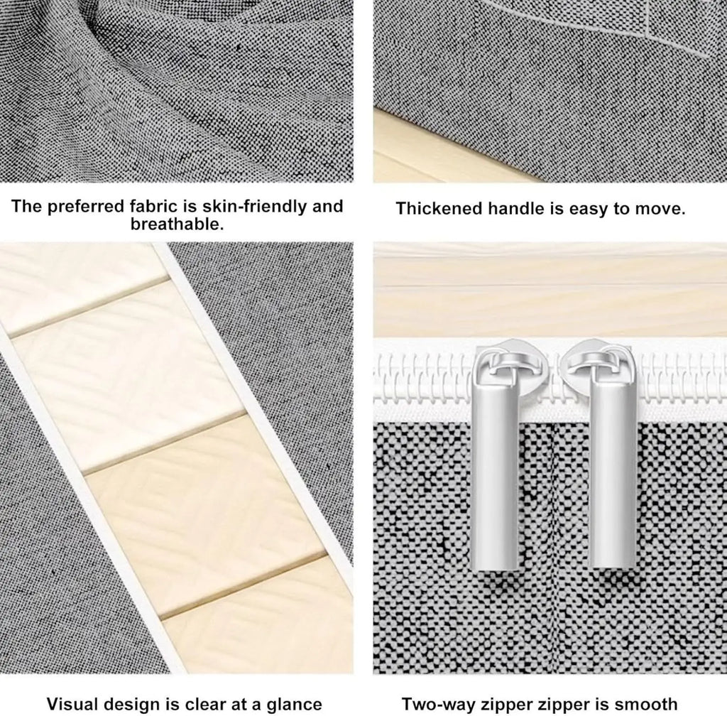 Foldable Under-Bed Storage Bin with Zipper