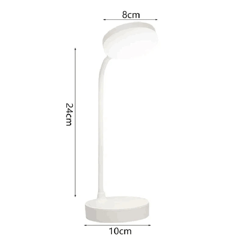 USB Rechargeable Desk Lamp — Touch Dimming, 3 Modes, Bedside Reading