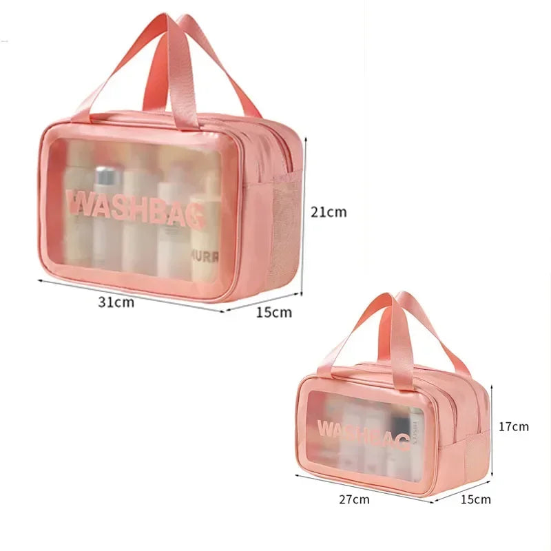 Dry-Wet Separation Toiletry Bag — Double-Layer PU Travel Cosmetic Pouch
