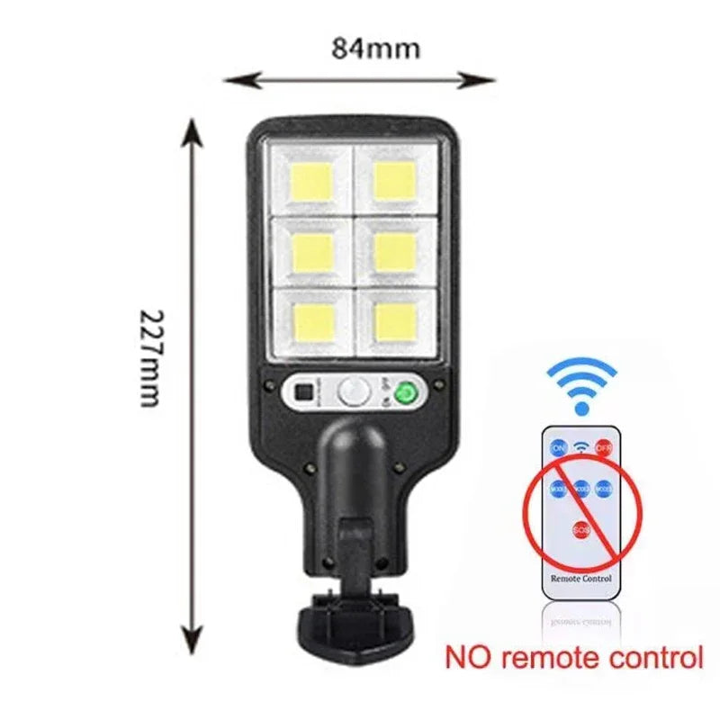 Solar COB Street Light — Motion Sensor, Remote Control, Waterproof