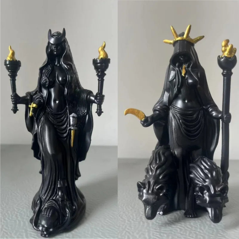 Dark Goddess Hecate Resin Figurine — Fantasy Collectible Ornament