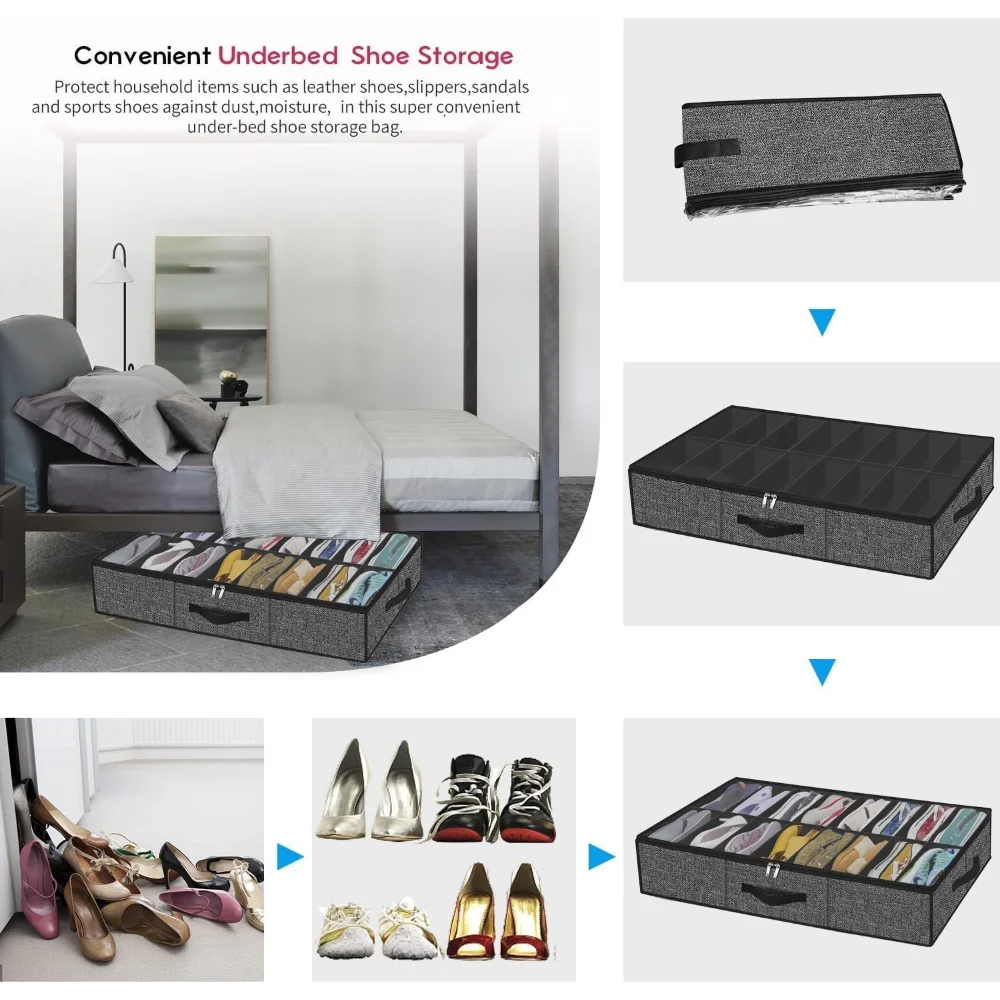 Under-Bed Shoe Organizer for 12 Pairs