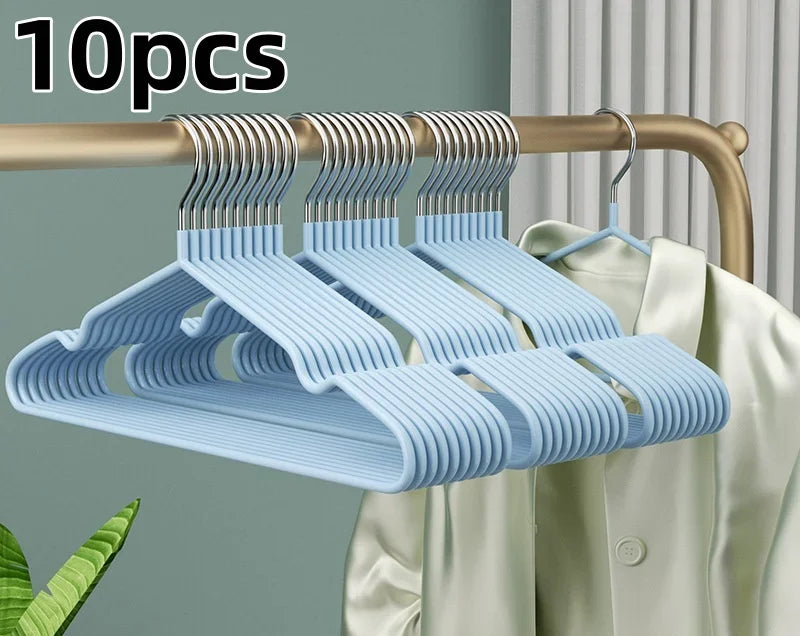 Non-Slip Coated Metal Suit Hangers — Pack of 10