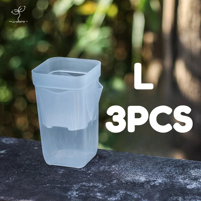 15pcs Self Watering Plant Pots Mini Seedlings Pots Flowerpot Translucent Plastic Planters Plant Propagation Pot with Reservoir