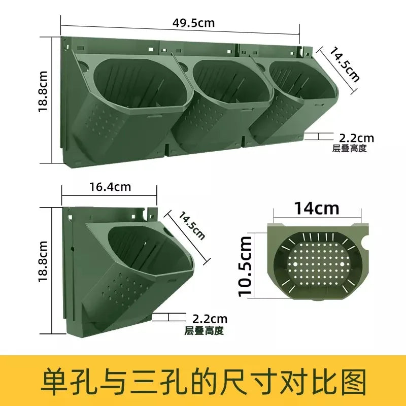Vertical Wall Planting Box – Mounted Composite Plastic Flower Pot for Green Walls