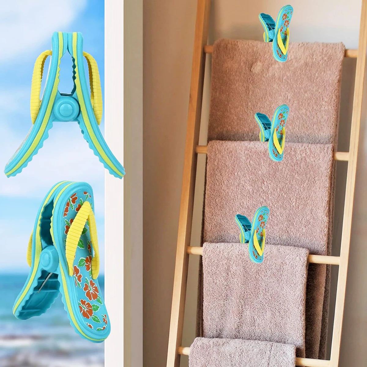 Beach Towel & Sunbed Clips – Set of 2