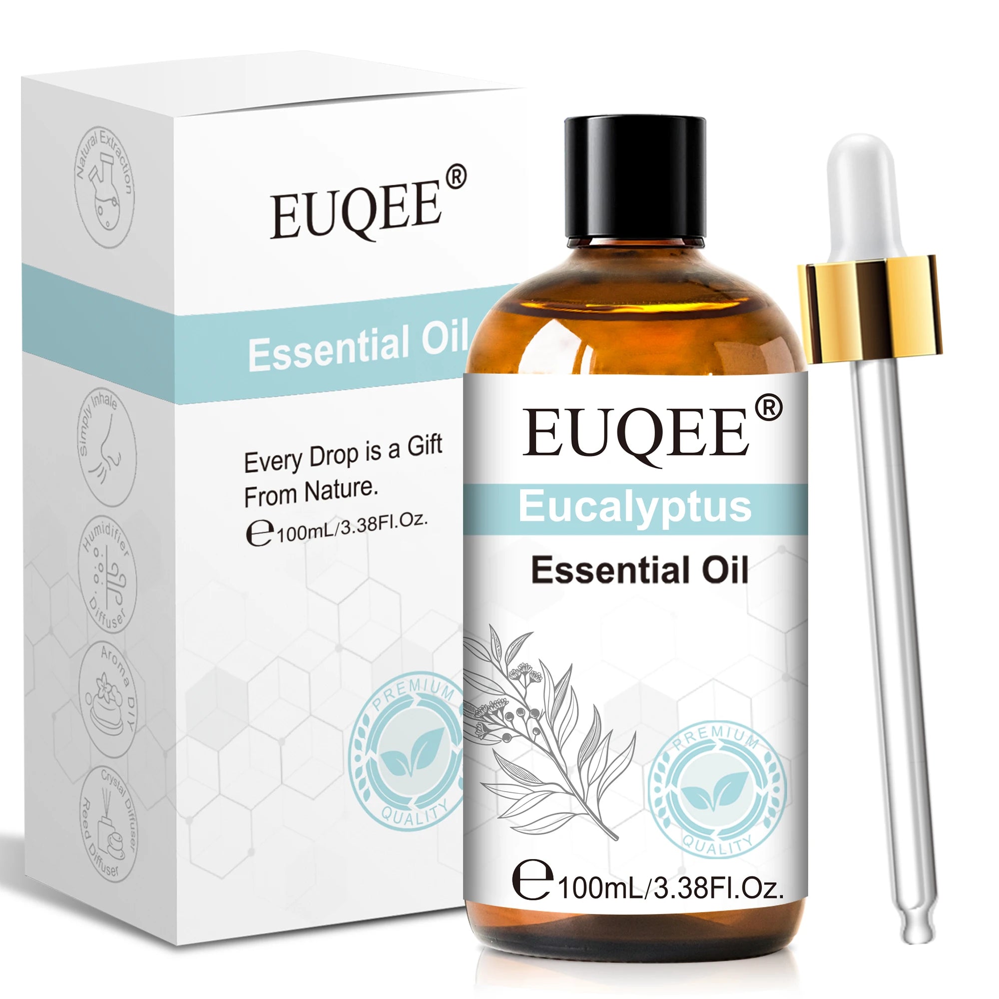 EUQEE 100ml Pure Essential Oil — Vanilla, Lavender, Cinnamon or Lemon — Diffuser & Candle Making