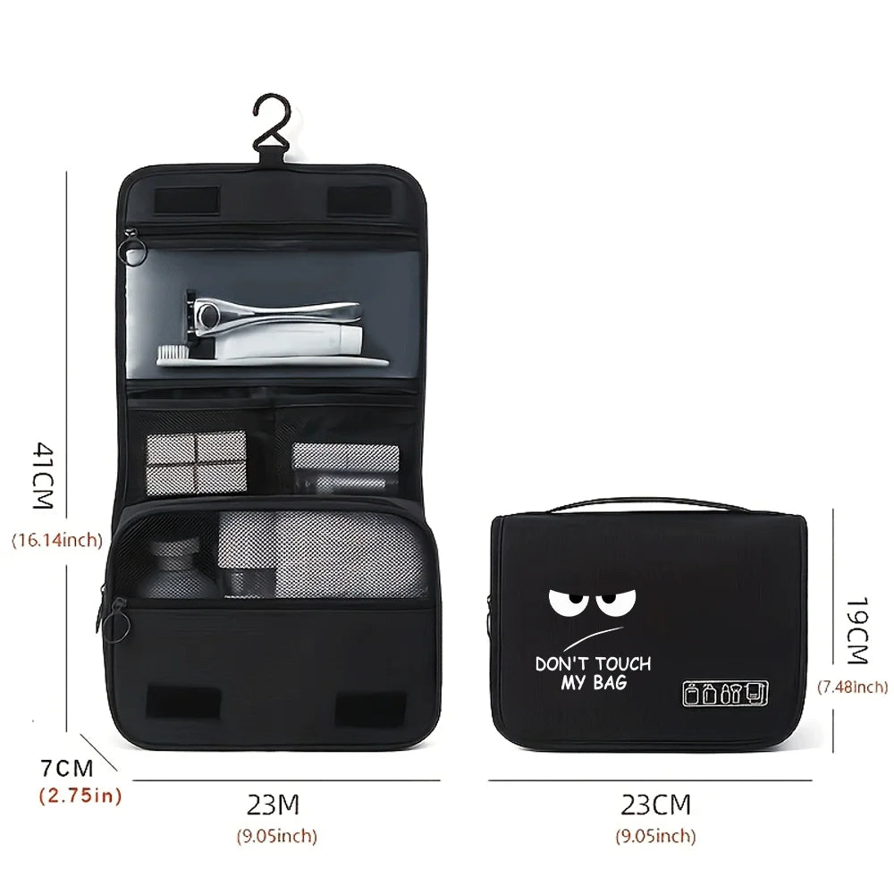 Hanging Cosmetic Bag — Unisex Polyester Travel Toiletry Organizer, Foldable