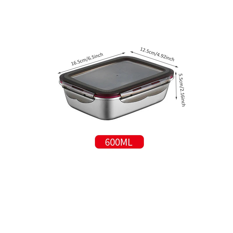 Stainless Steel Bento Lunch Box — Leakproof, Fridge & Microwave Safe