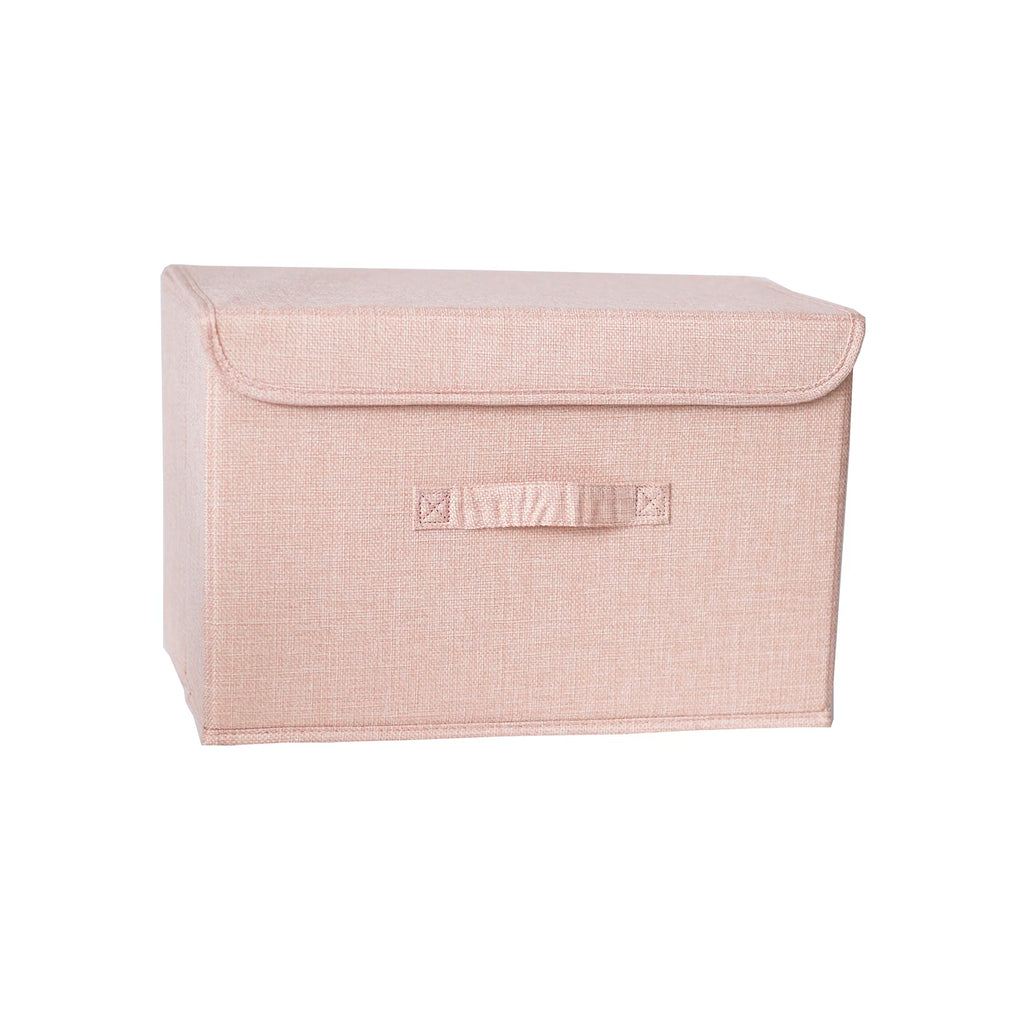 Foldable Cotton Linen Storage Basket with Lid