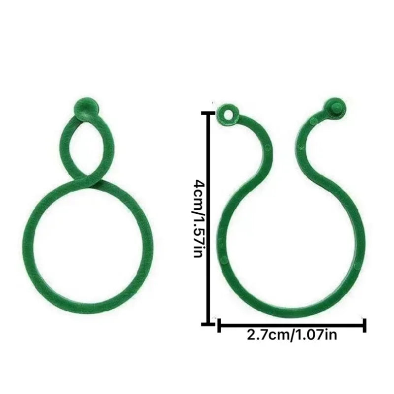 Garden Vine Strapping Clips – Figure-8 PE Buckle Ring for Tomatoes, Grapevines & Climbing Plants (50/100/500 pcs)